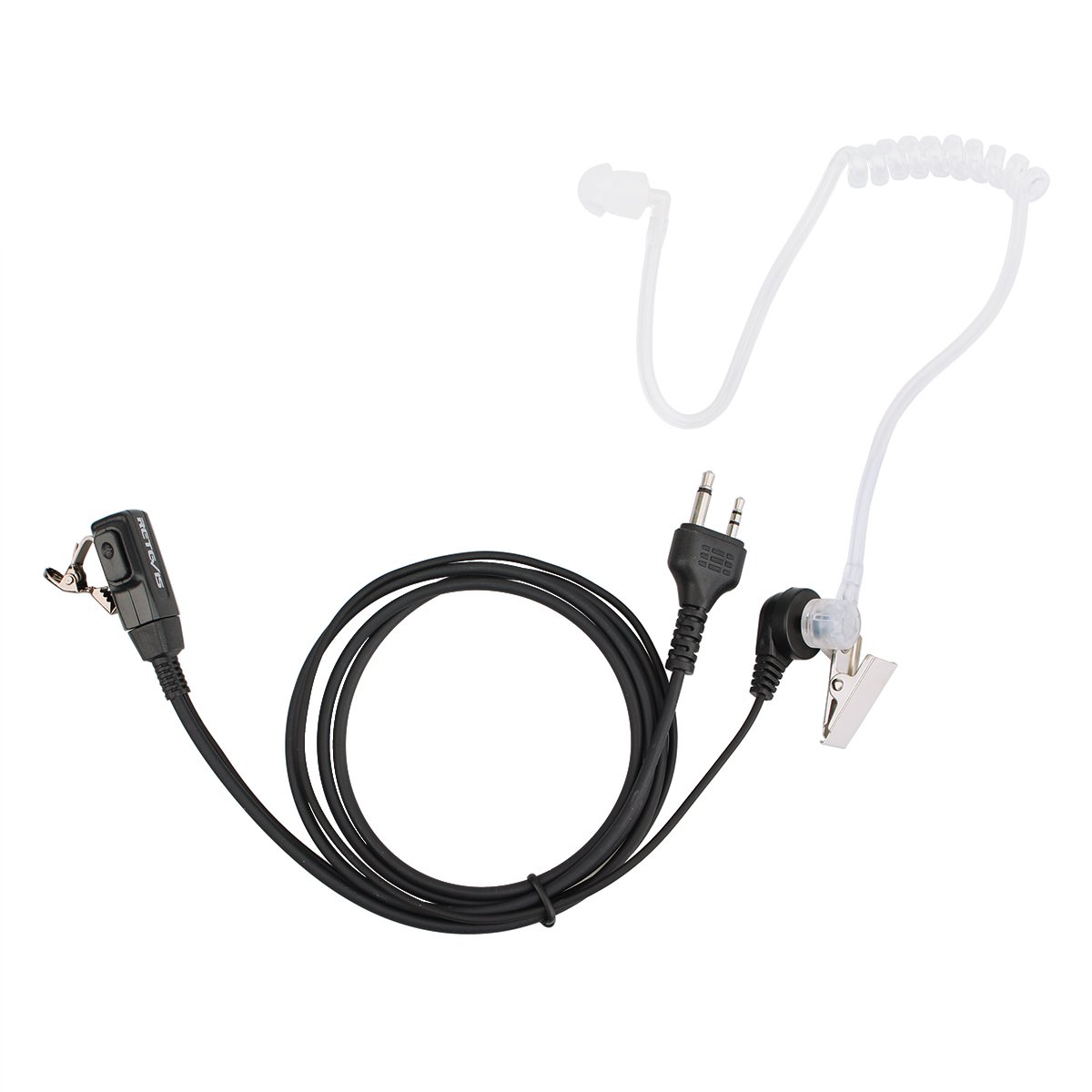 Retevis 2 Pin Cuffie Walkie Talkie Auricolare Compatibile con Ricetrasmittente Midland G7Pro G6 G9 G12 M24 GXT250 GXT550 GXT650 LXT80 LXT112 Alan39(2 Pezzi)