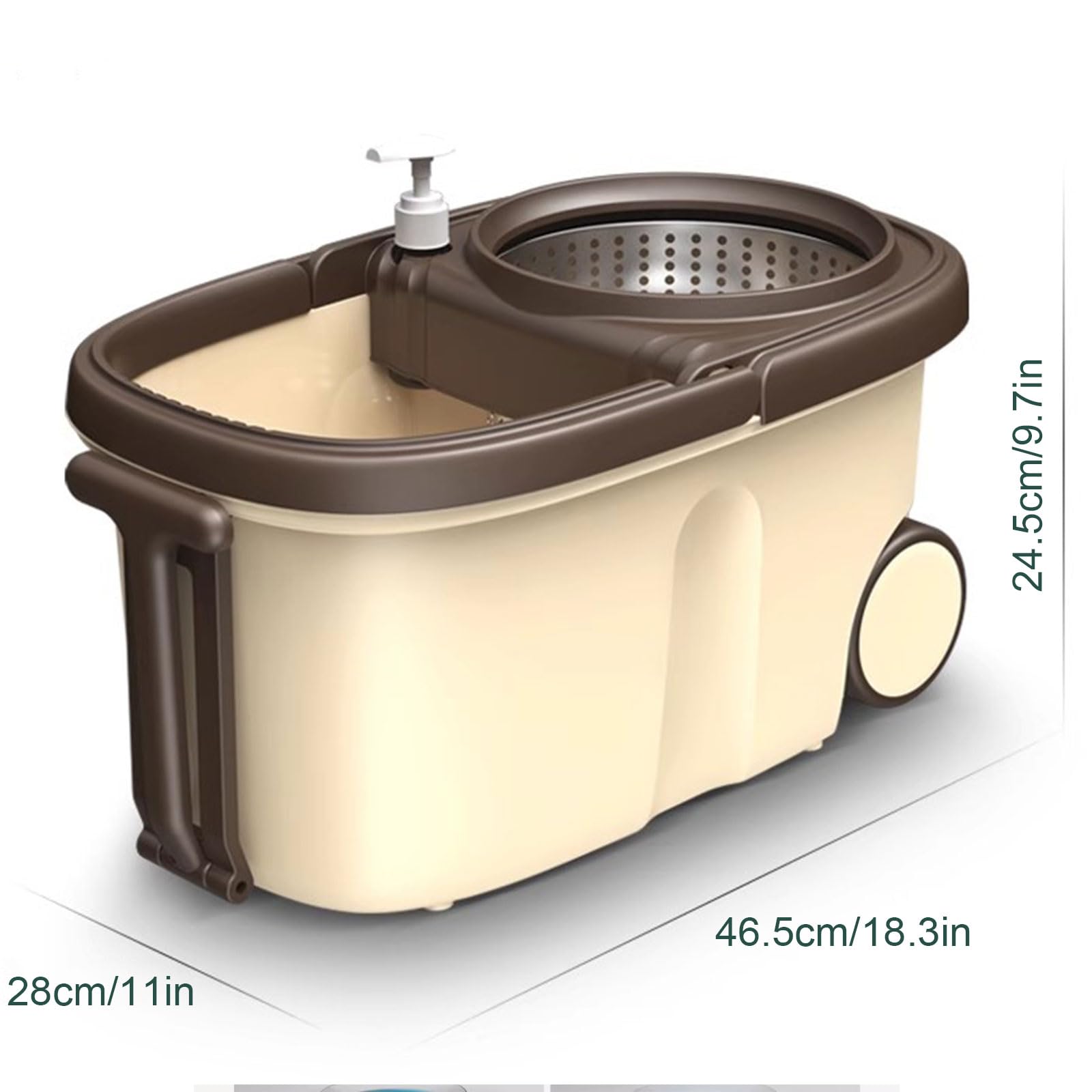 Este Conjunto de fregona giratoria y Cubo con escurridor Incluye una fregona giratoria de 360 Grados con 4 Cabezales de Microfibra de Repuesto y un Cubo con Ruedas para la Limpieza del hogar