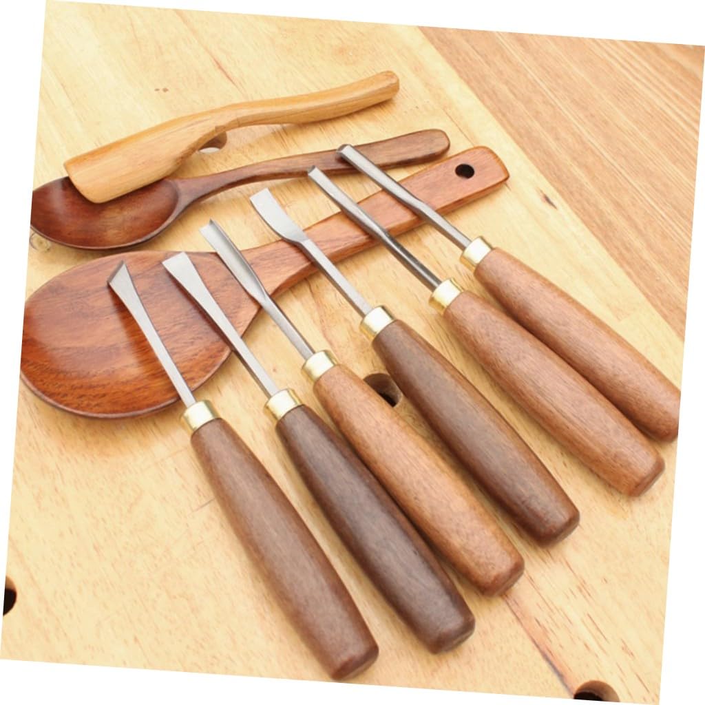 Kit Ciseaux à Bois pour Sculpture, Manches en Noyer, Menuiserie