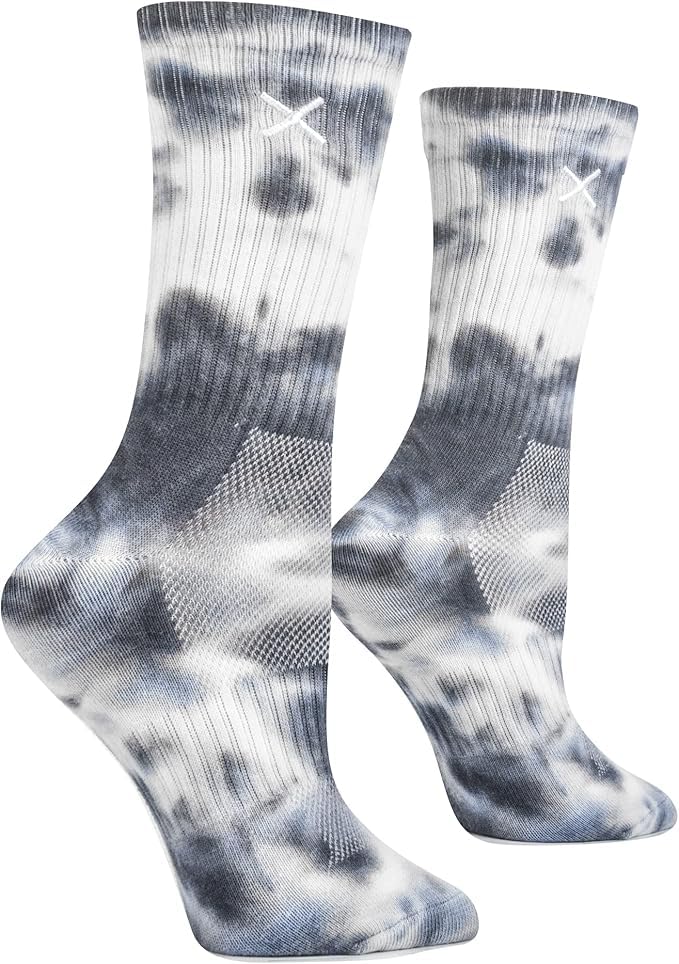 Image of Odd Sox - Basix Unisex Tie Dye Collection Crew Socks - Soft Cotton Blend, Breathable Cushioned Fit, Medium & Large Sizes