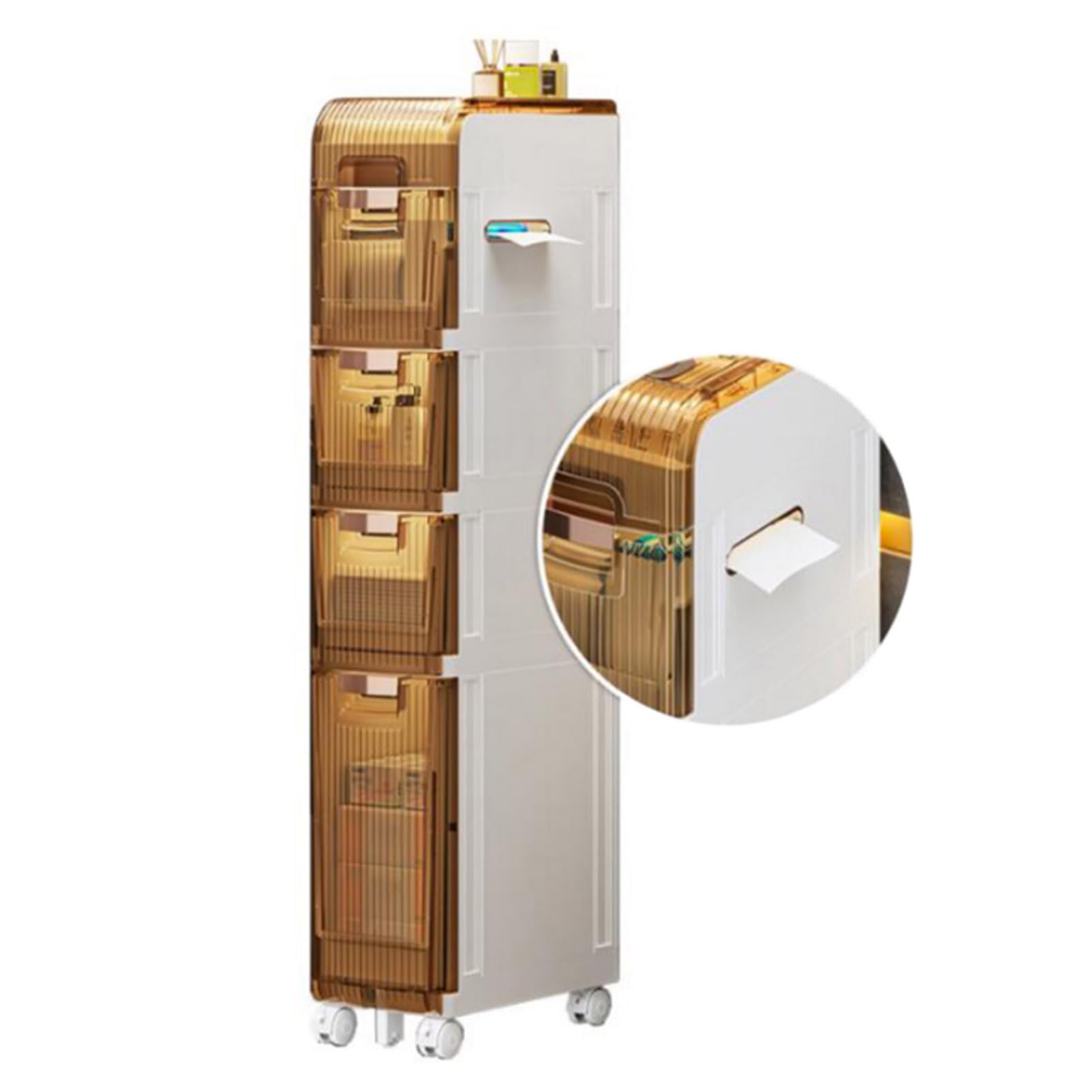 Armadietto da bagno per piccoli spazi Slim Corner Floor Cabinet per bagno magro Bianco Slim Toilet Paper Cabinet