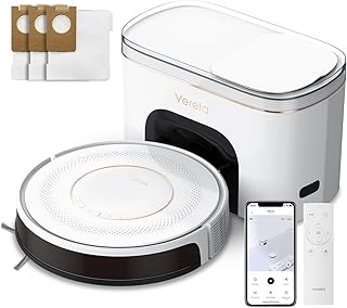 Robot Vacuum Self Emptying, Robotic Vacuum Cleaner 3200Pa Suction, Quiet Cleaning, Planned-Path Navigation, Ultra Slim, Wi-Fi, APP & Remote Control, Ideal for Hard Floors, Carpets