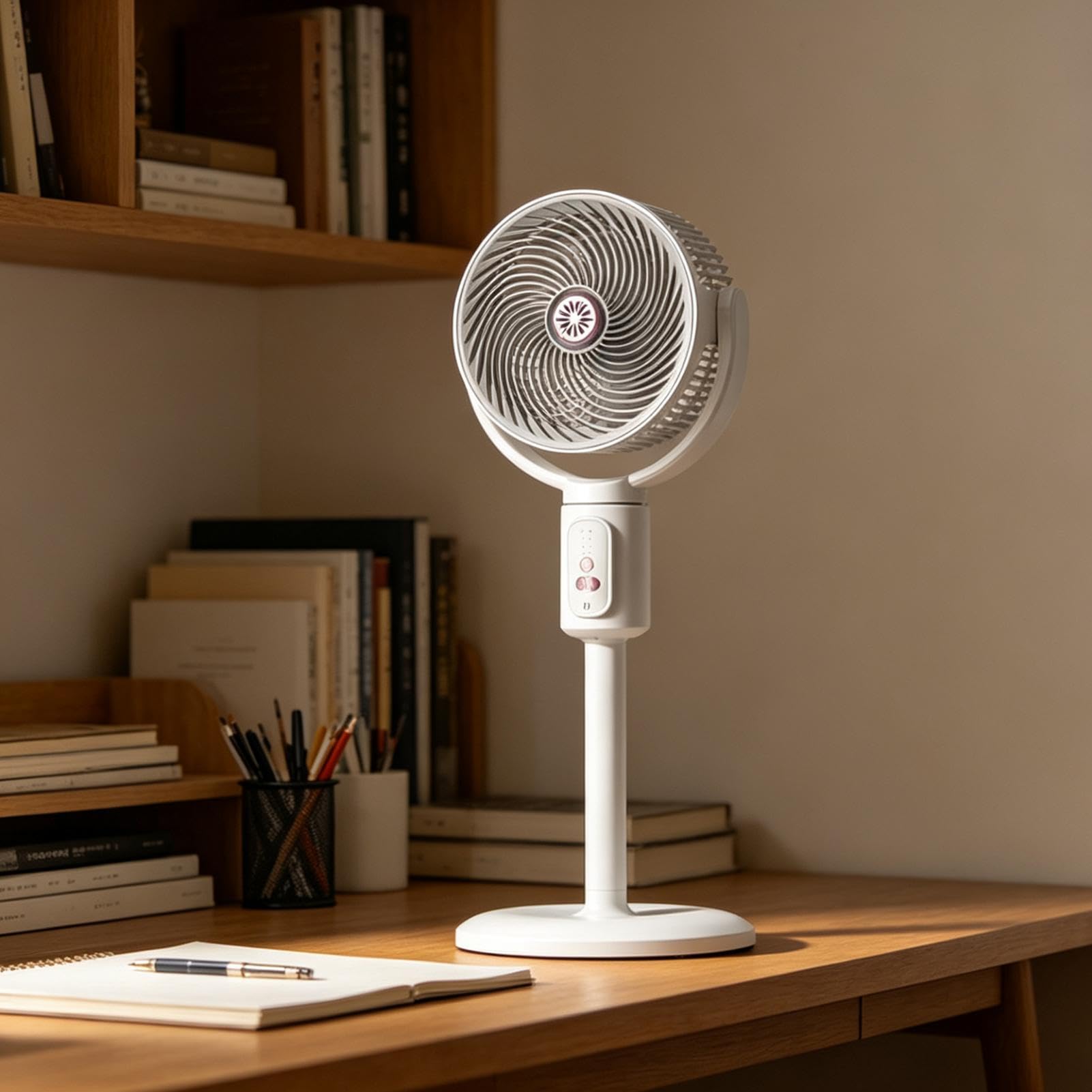 Ventilador Vertical,Soplador 5 Velocidades Con Temporizador,Torre Oscilante Recargable USB-C Altura Ajustable para Dormitorio | Para Hogar, Oficina, Cocina, Salón Y Apartamento