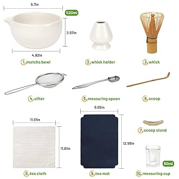 1セットg抹茶■3セット6色12本セット　 大理石柄？☆ Amazon.com: Artcome Japanese Matcha Set, Matcha Bowl with