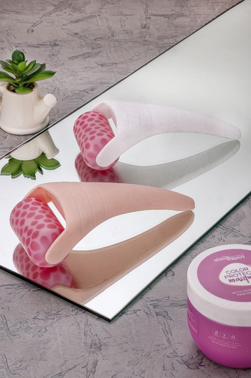 SUPRO Ice Roller for Face & Eyes – Cold Therapy Facial Massager for Puffiness, Redness & Migraine Relief – Skin Tightening & Pore Shrinking Beauty Tool – Reusable, Easy Grip Handle (Pink Head)