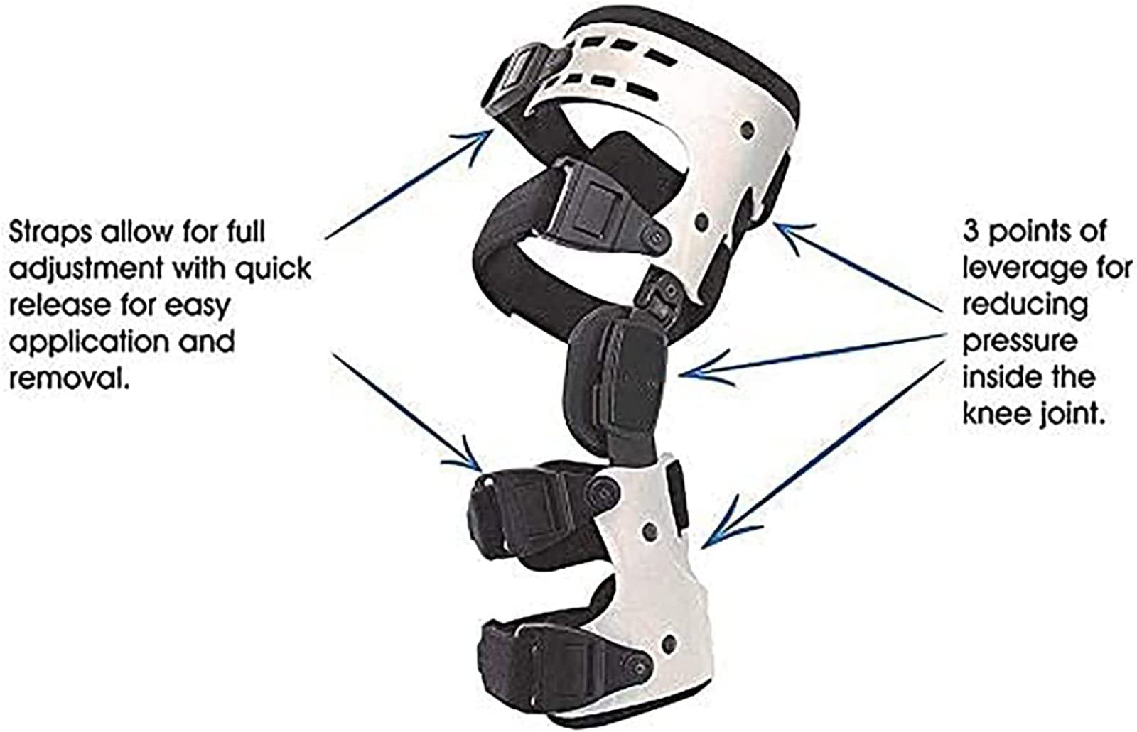 Descargador de Rodilleras OA, Órtesis de Rodilla con Bisagras Ajustables, Rodillera para Dolor de Artritis, Osteoartritis, Dolor Y Degeneración de Las Articulaciones de La Rodilla, Tamaño Universal