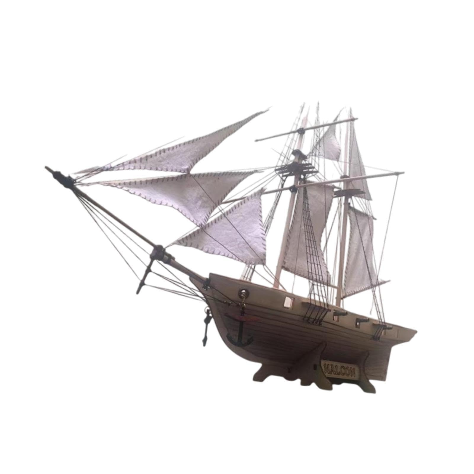 ALCXAZS Wooden Sailboat Model Decoration Miniature Eco Friendly Model