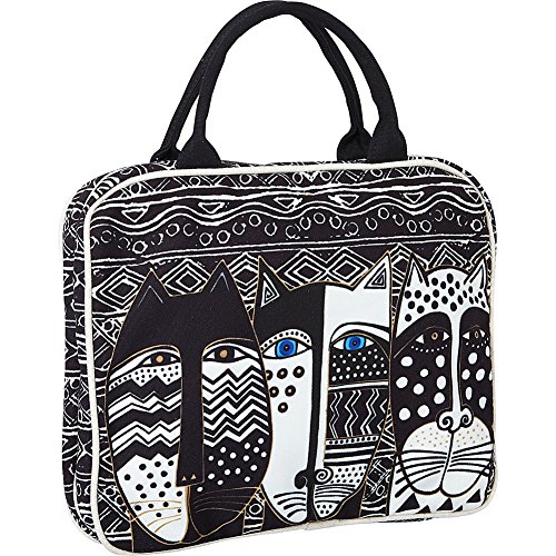 Bolso de viaje cosmético Laurel Burch Wild Cat Negro y Blanco miniatura 2