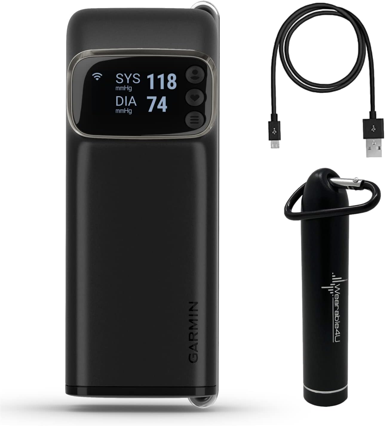 Garmin Index BPM, Smart Blood Pressure Monitor, FDA-Cleared Medical Device, Easy-to-Use with Built-in Display with Wearable4U E-Bank Bundle