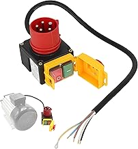 WIYETY Stecker Schalter 400V: Maschinenschalter Geräteschalter 3-phasig Notausschalter, Sicherheitsschalter Nullspannungsschalter Notaus mit CEE-Stecker