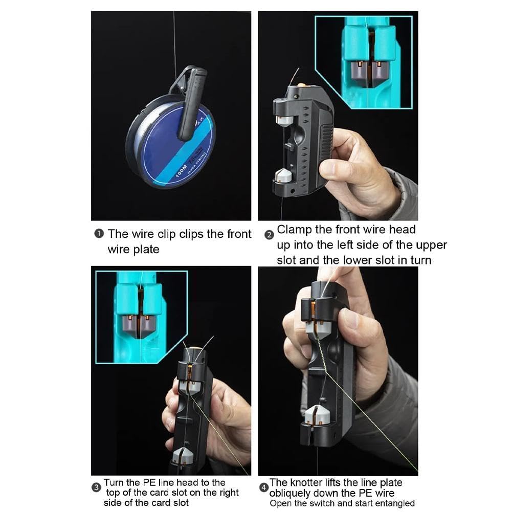 FASSME Strumento Per Legare I Nodi Rapidi Da Pesca | Knotter Elettrico Veloce Da Pesca Automatica A Nodo Rapido - Macchina Per La Legatura Veloce - Foto 8