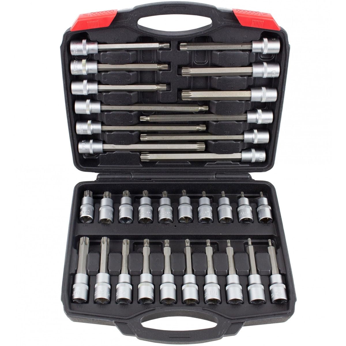 OC-PRO Coffret 32 Douilles Mâles Torx T20 à T70, Long & Court, 1/2