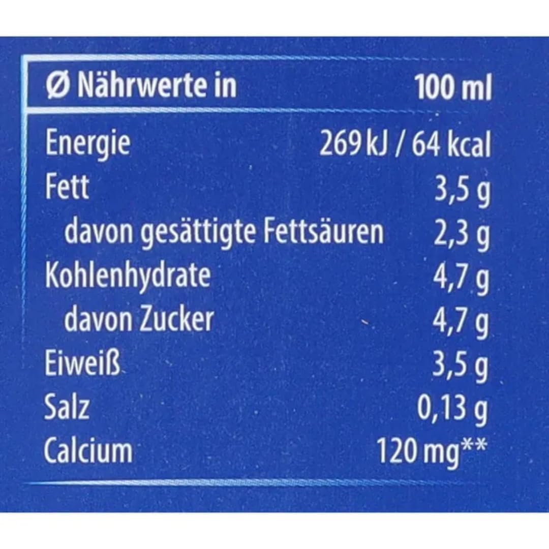 Milch Weihenstephan fettarme H-Milch 3,5% Fett laktosefrei, je 1 Liter, 24 Stück mit Pufai Grocery