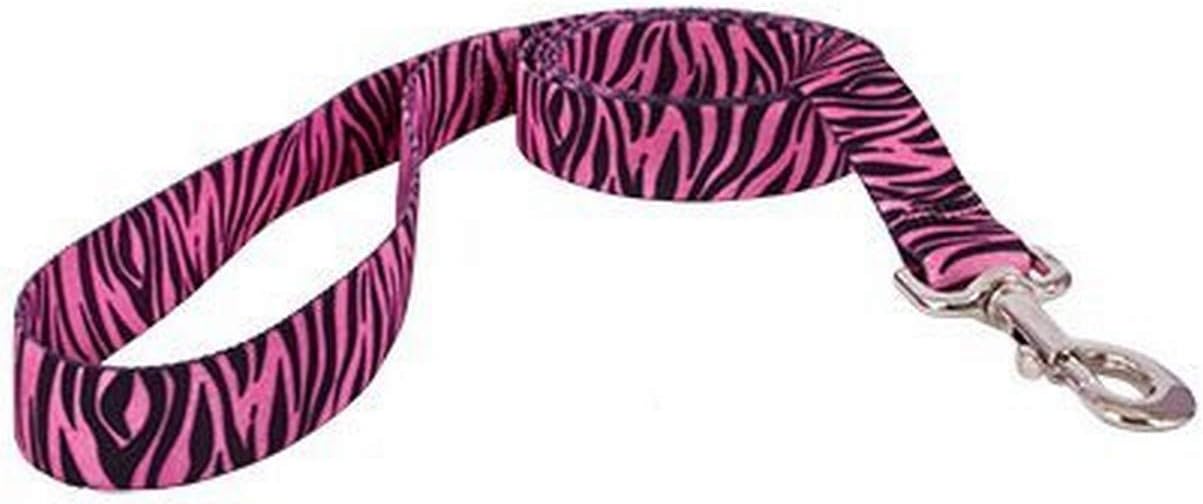 Yellow Dog Design Zebra Lead Size: 1" x 60", Color: Pink
