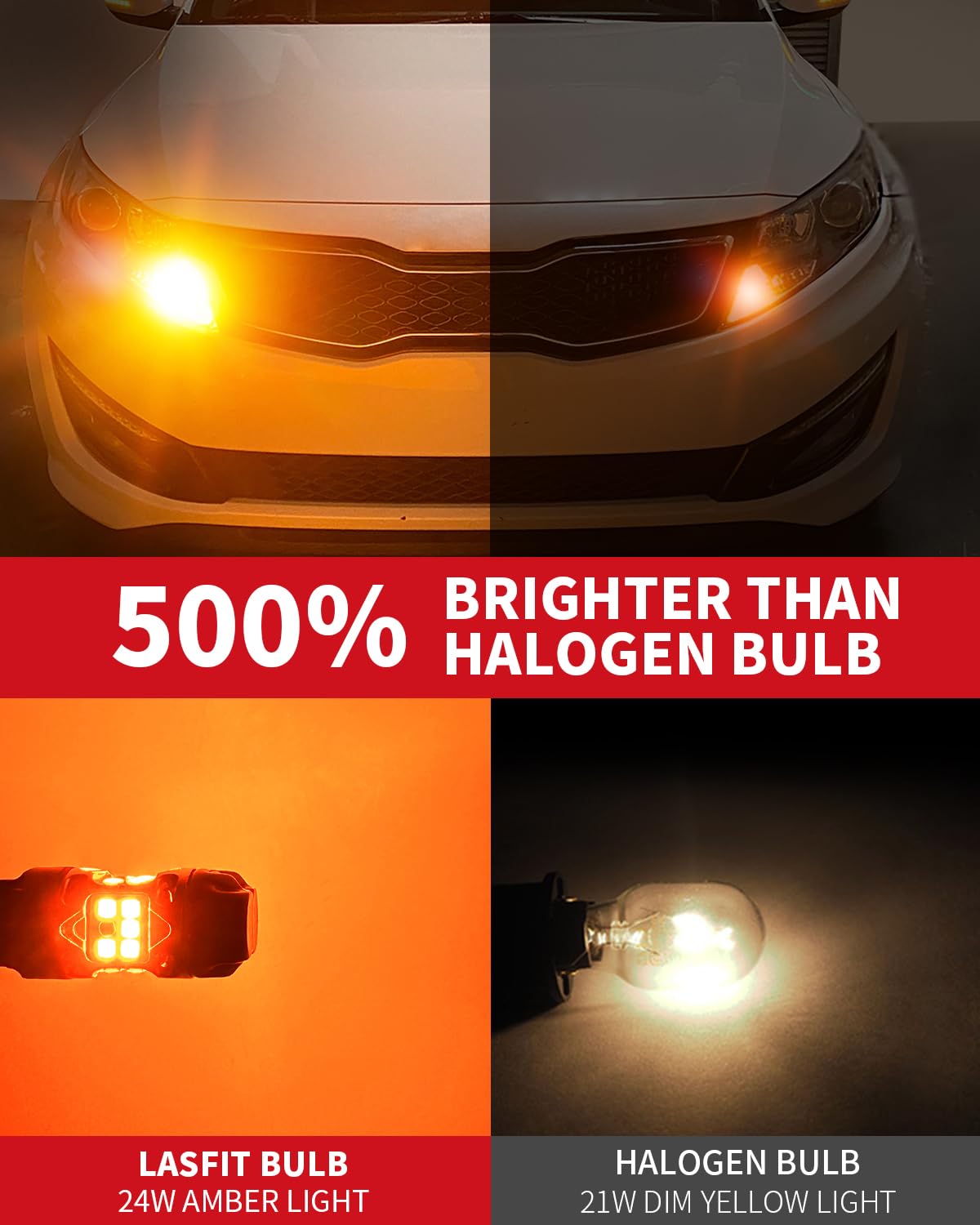 Orange/Silver 1156 1156A Light Bulbs - 21W, For Parking & Signal Lights