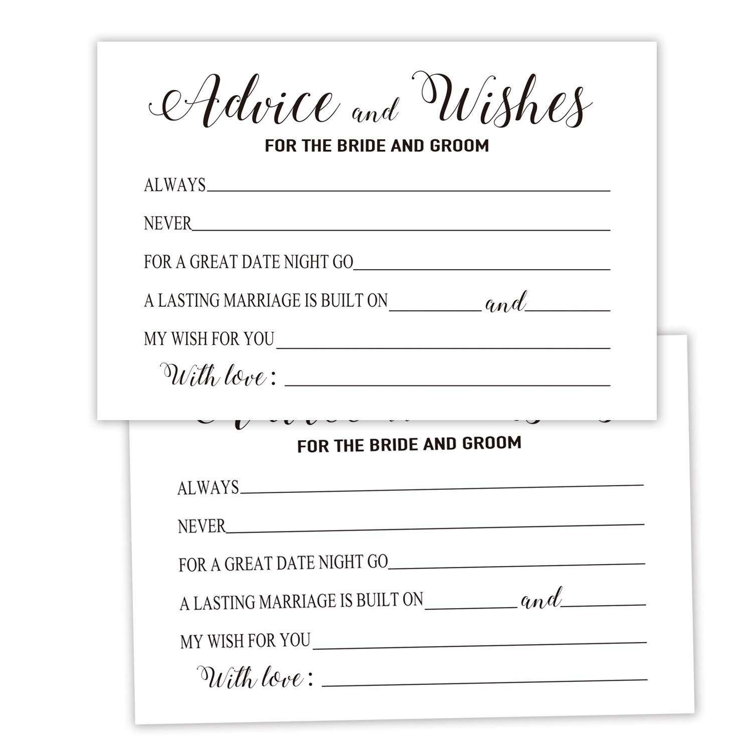 Buy Wedding Advice and Wishes Cards, Guest Book Alternative