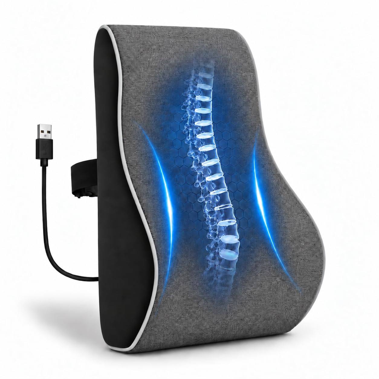 ValorX Lumbar Support Pillow with Massager - Back Pain Relief -1 ValorX Lumbar Support Pillow with Massager - Back Pain Relief -1