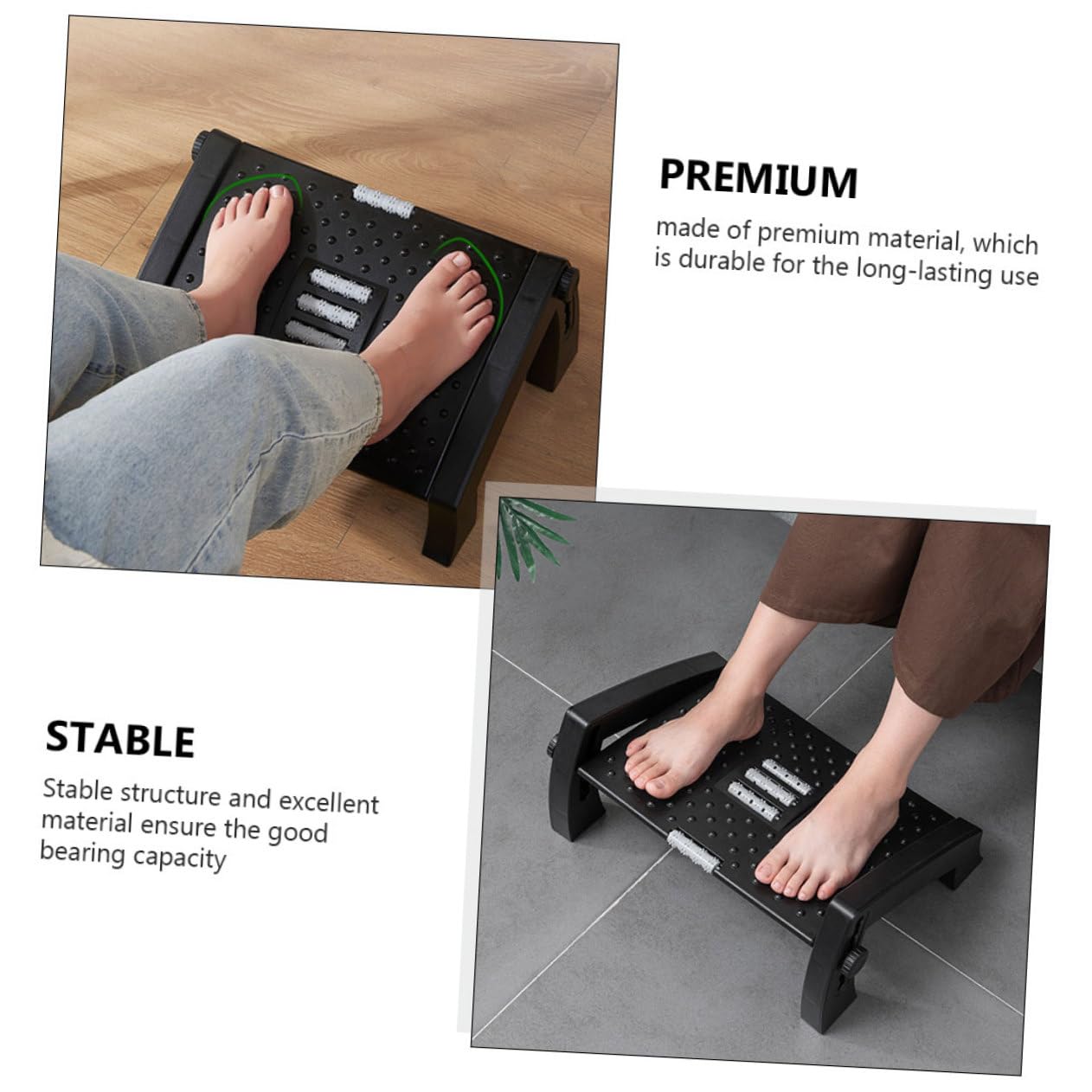 FRCOLOR 1pezzi Sgabello Per Pedicure Regolabile Supporto Comodo Per Piedi Da Salone o Uso Domestico Superficie Massaggianti Antiscivolo Adatto Per Manicure e Massaggi