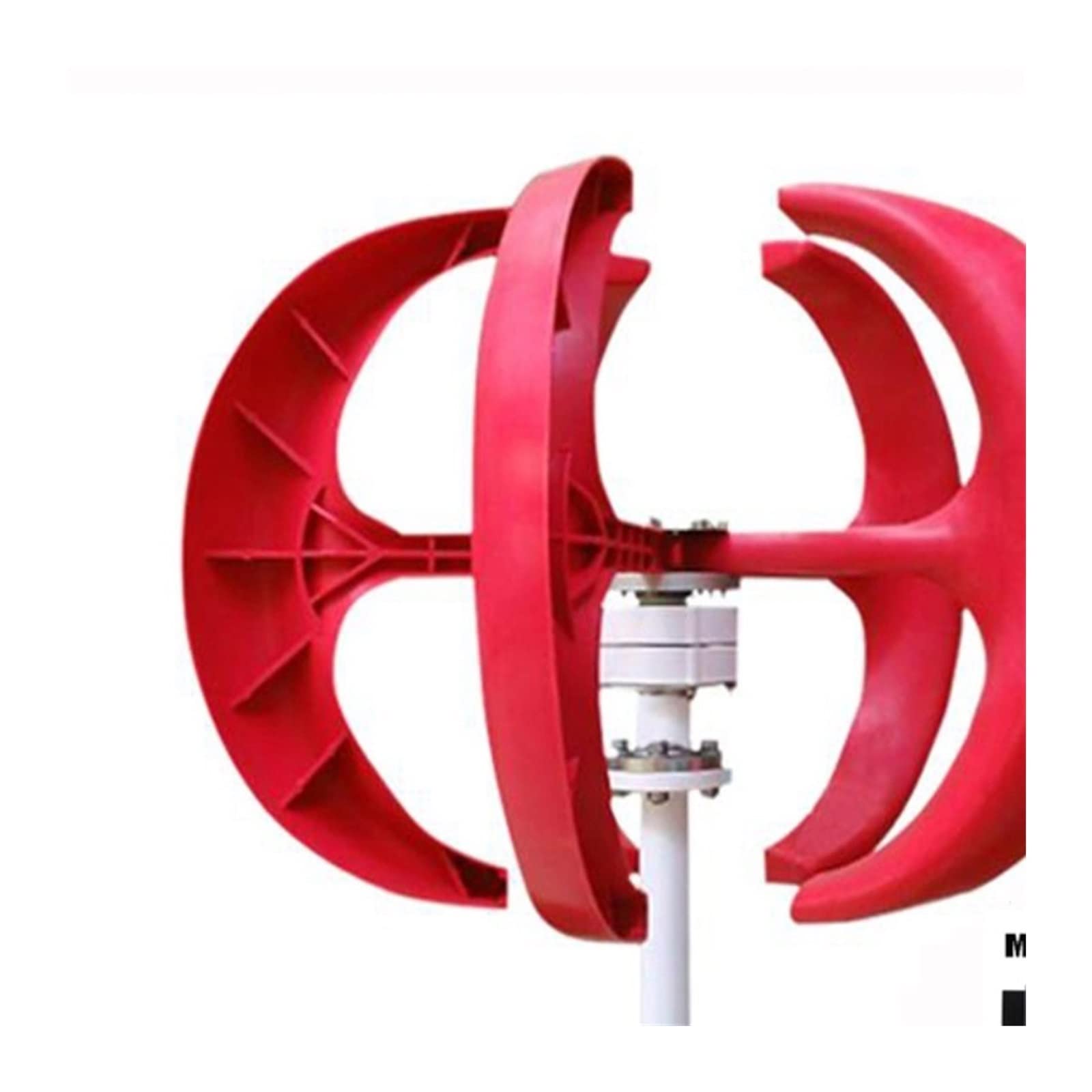 Windkraftanlage, Kleiner Windturbinengenerator mit vertikaler Achse for Zuhause 3000W 12V 24V 48V MPPT Low Noise 3KW Windmühle for Bauerngarten(White,48V)