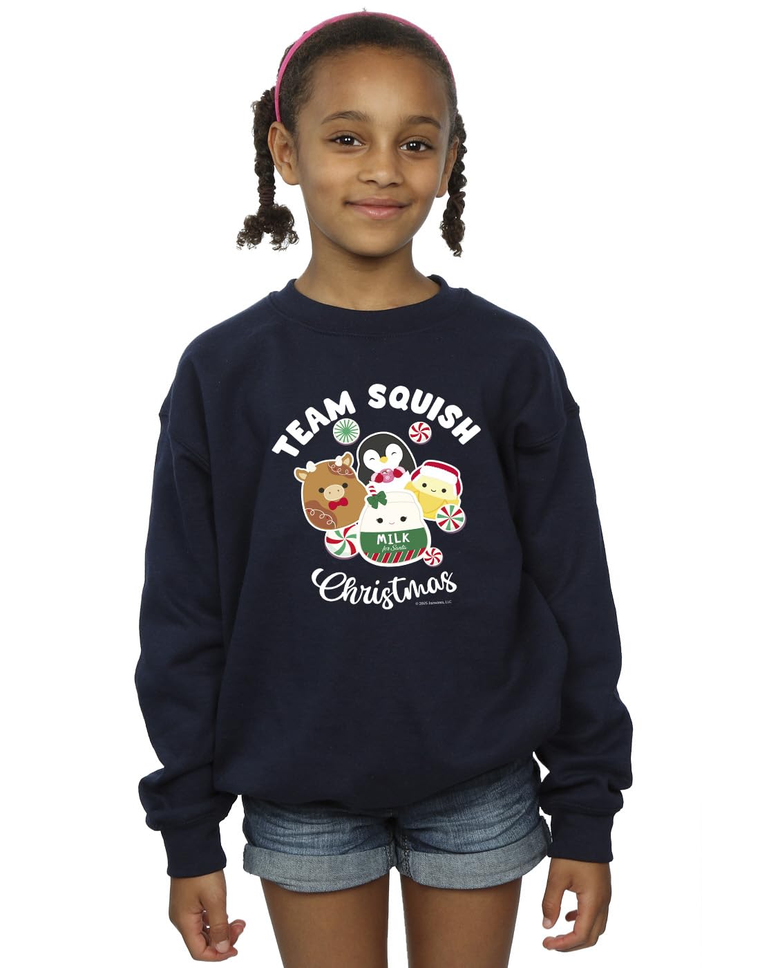 Absolute Cult Girls Navy Blue Squishmallows Team Squish Sweatshirt 9-11 Years