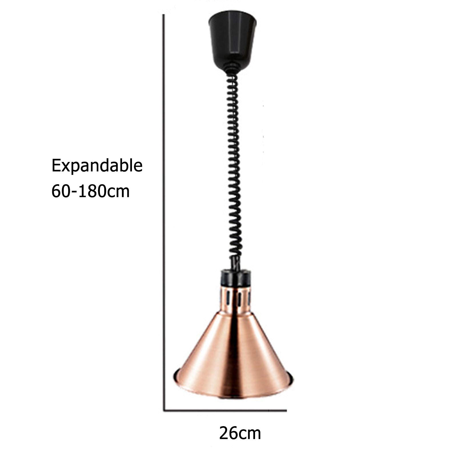 Lámpara de Calor para Alimentos, lámpara de Calentamiento de Alimentos, lámpara Colgante telescópica, lámpara de Calor para Buffet, Restaurante Occidental, lámpara de Cal,Gold