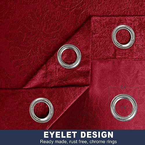 OpulentDreams Embossed Woven Thermal Curtains, Room Darkening Ring-Top Curtains for Bedroom & Living Room, Includes Tie Backs - Image 4