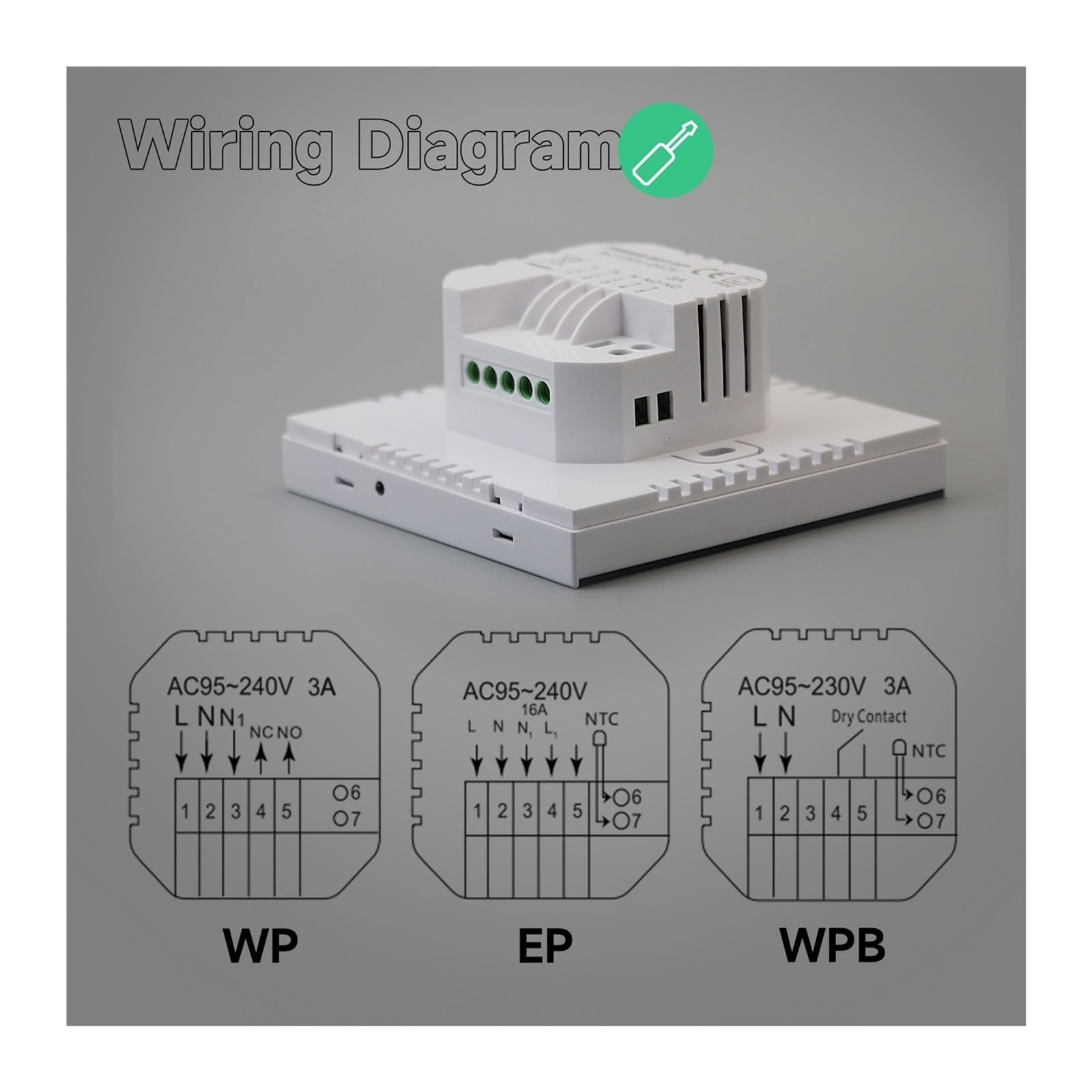 Tuya Smart Home Termoregulator, Ciepły Termostat Podłogowy Do Ogrzewania Elektrycznego Regulator Temperatury Kocioł Gazowy(TGW60B-WIFI-EP)
