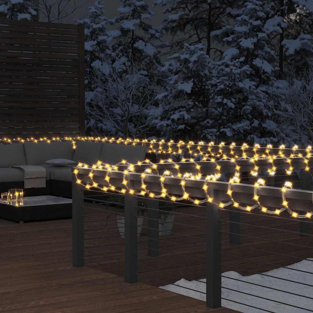 vidaXL Lichtschlauch 1200 LEDs Lichterschlauch Lichterkette LED-Streifen Außen Innen Party Deko Weihnachtsbeleuchtung Weihnachtsdeko Warmweiß 50m PVC