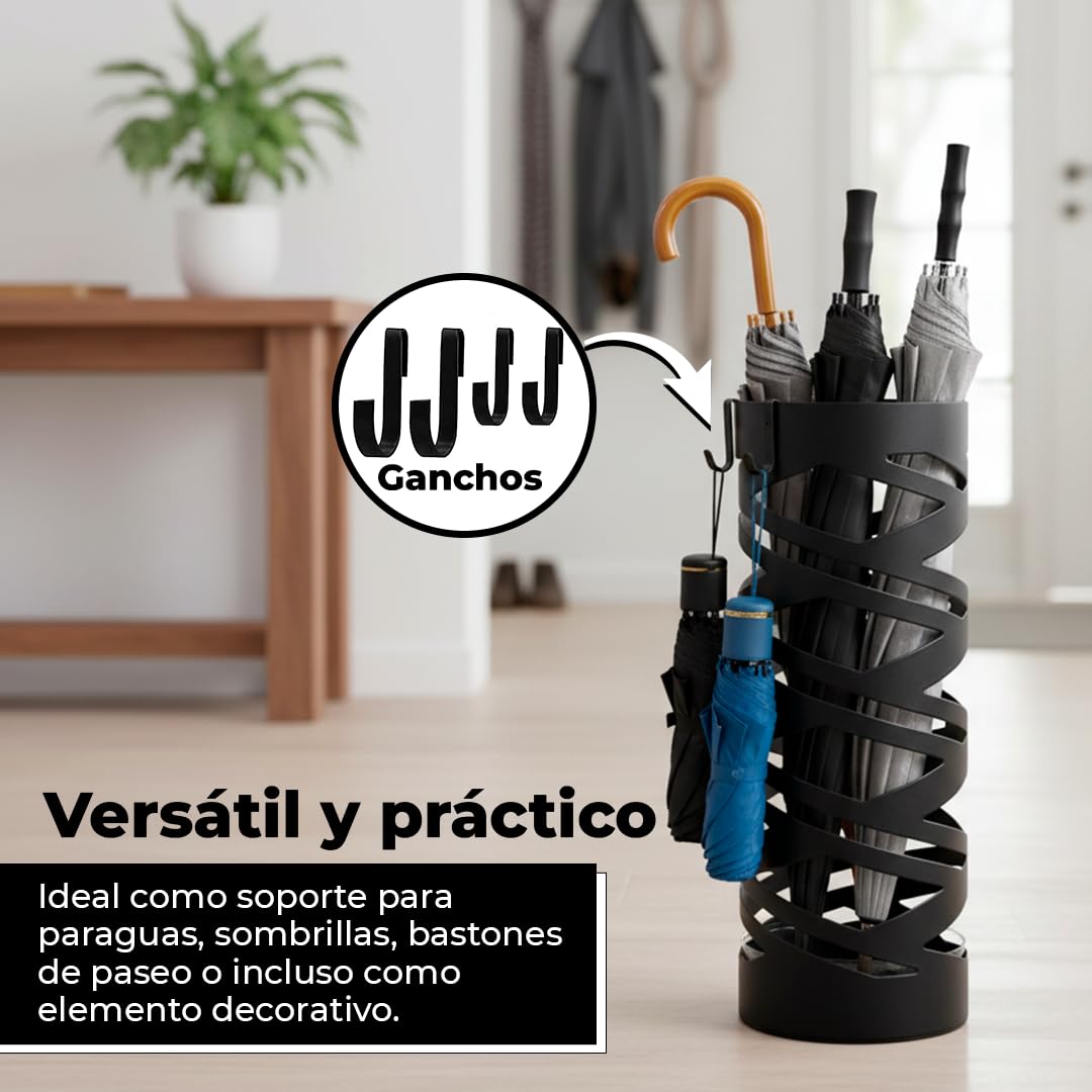 HERSIG Paraguero Metálico Blanco Diseño Lineal Elegante y Funcional para Entrada Recibidor Oficina