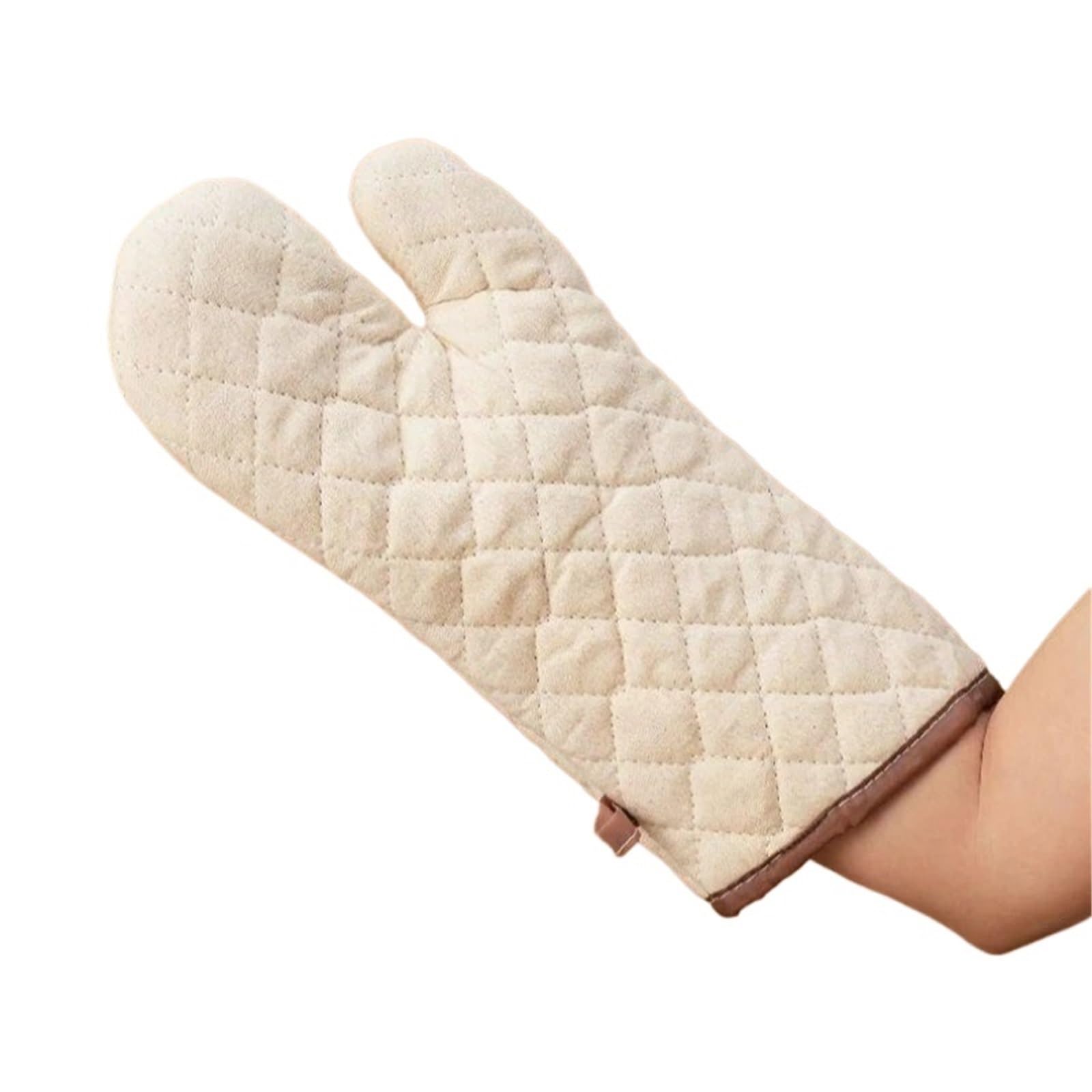 2Pcs Heat Resistant Oven Gloves, Cotton Cooking Mitts, Non-Scald Gloves for BBQ & Microwave