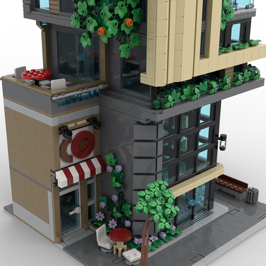 Moderner Wolkenkratzer Klemmbausteine Set, MOC Modulares Tower Hochhaus Architektur Modell, Stadtbild Sammlermodell für Erwachsene (4602 Teile)