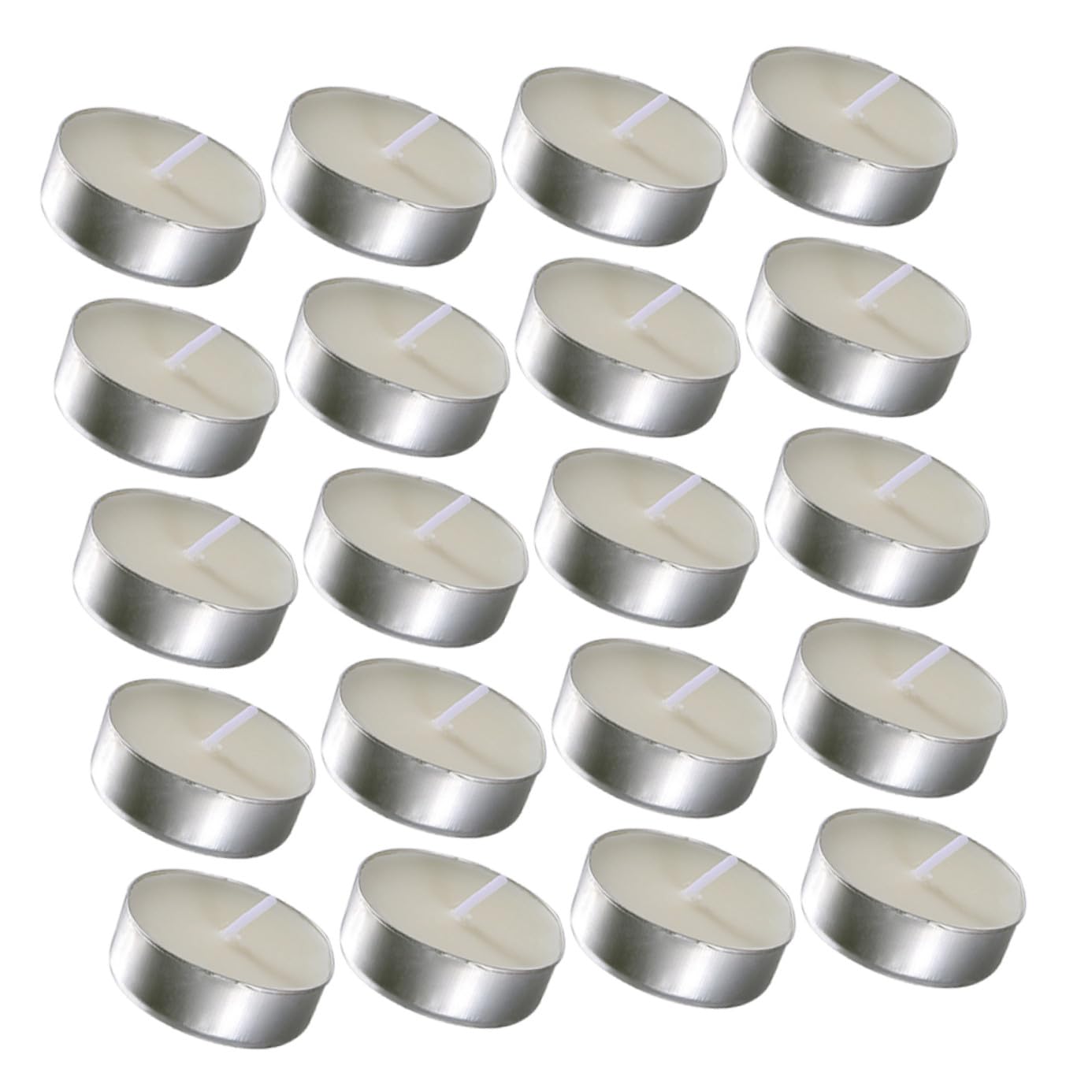Candele Tealight Bianche 50 Pezzi in Paraffina, senza Fumo, Durature