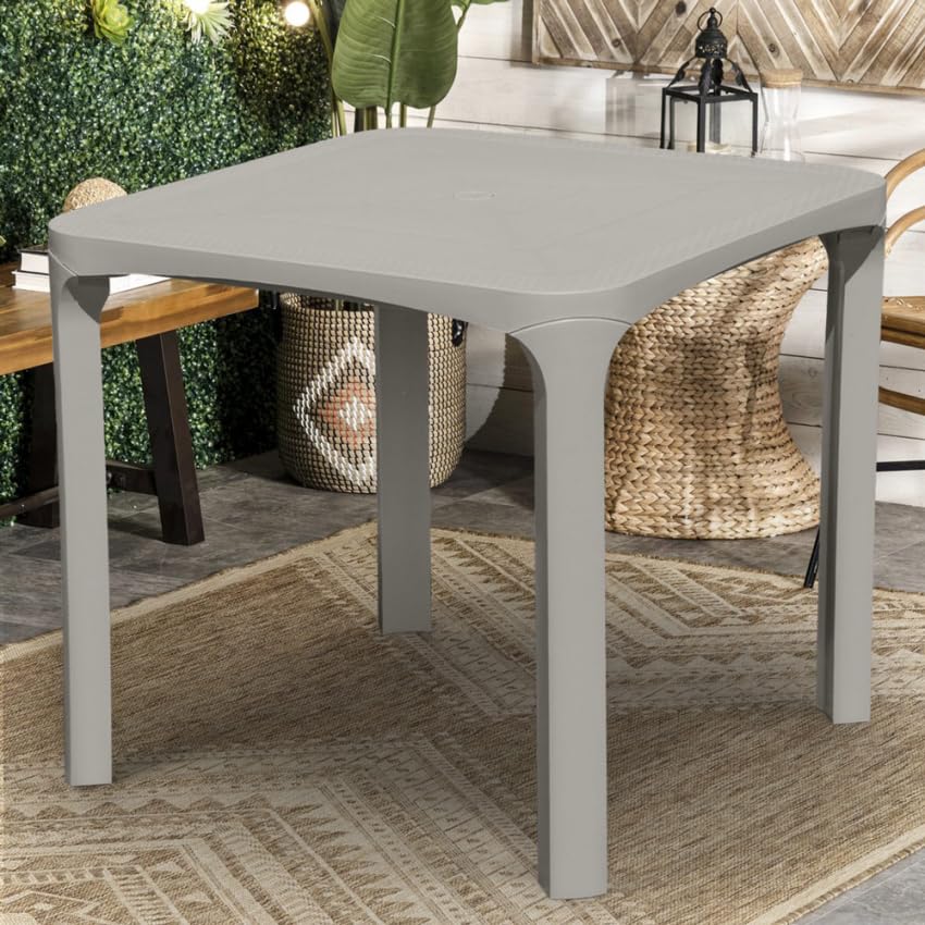 Produce Shop Tavolo Bar Poly Rattan Esterni 80x80 Grand Soleil Olè - Beige