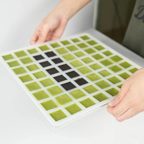 Miniatura 5 de AIKEFOO 64-Cavity Square Caramel Candy Silicone MoldsChocolate Truffles MoldWhiskey Ice CubeGrid Fondant MouldHard Candy Gummy Jelly Mold With 1