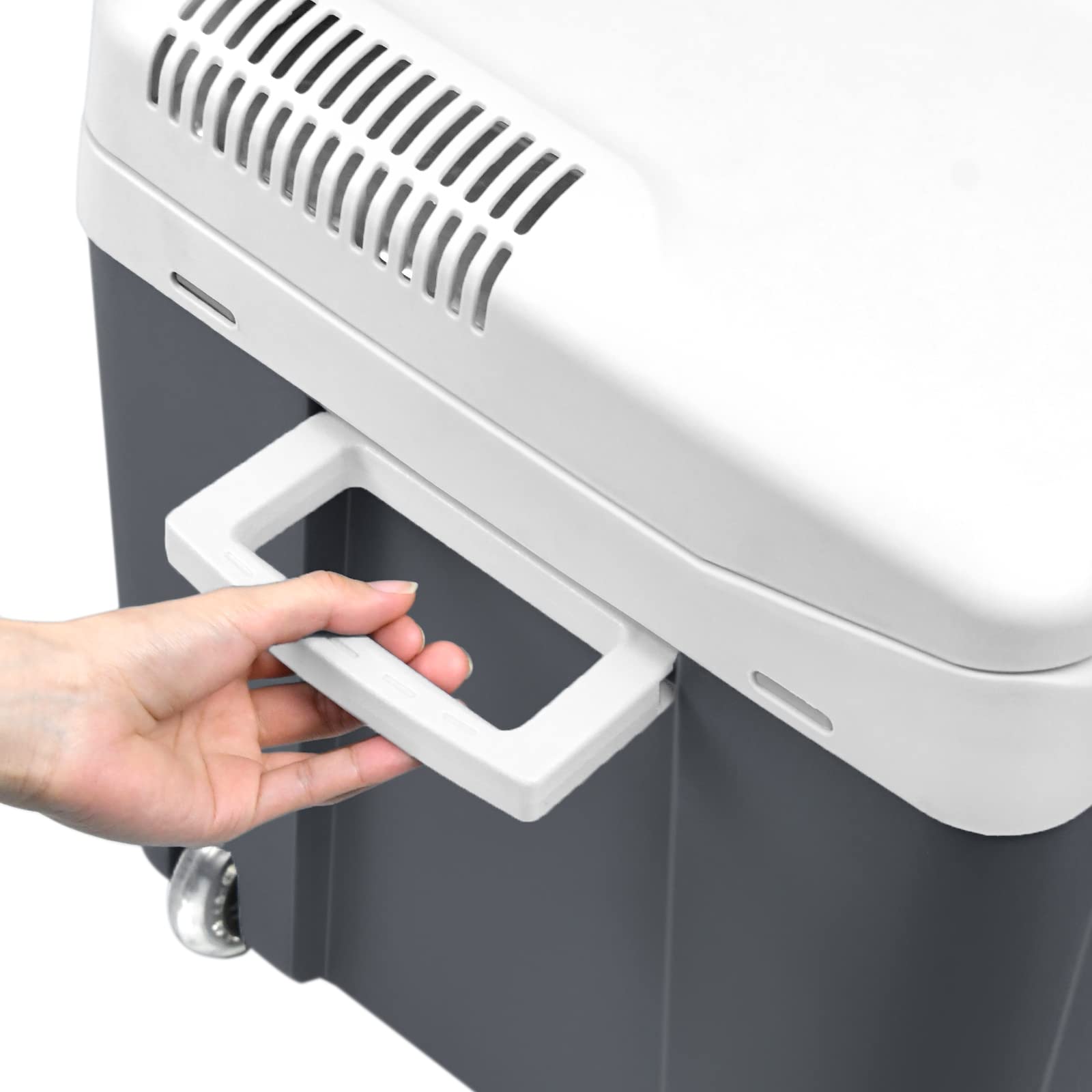 YUENFONG Frigorifero elettrico 48L con ruote frigorifero elettrico per auto 12V 230V inclusa funzione di raffreddamento e riscaldamento per viaggi, auto, campeggio (48L)