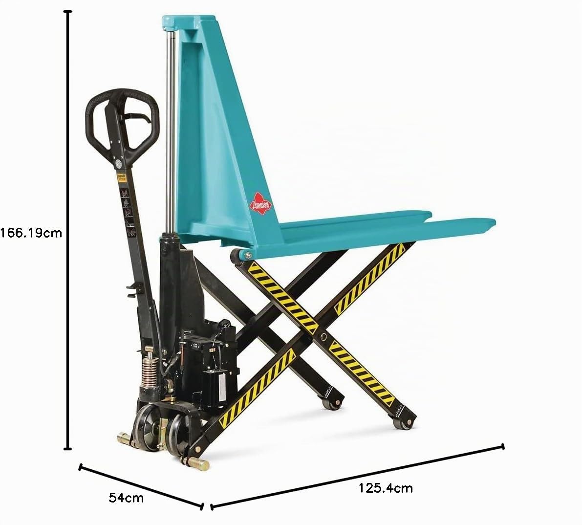 Ameise Scherenhubwagen PTM elektrohydraulisch | 1.000 kg Tragkraft | 85-800 mm Hubbereich | 1.170 mm Gabellänge | Lenkrad aus robustem Polyurethan | Nylon Einfach-Gabelrollen | Hubtisch