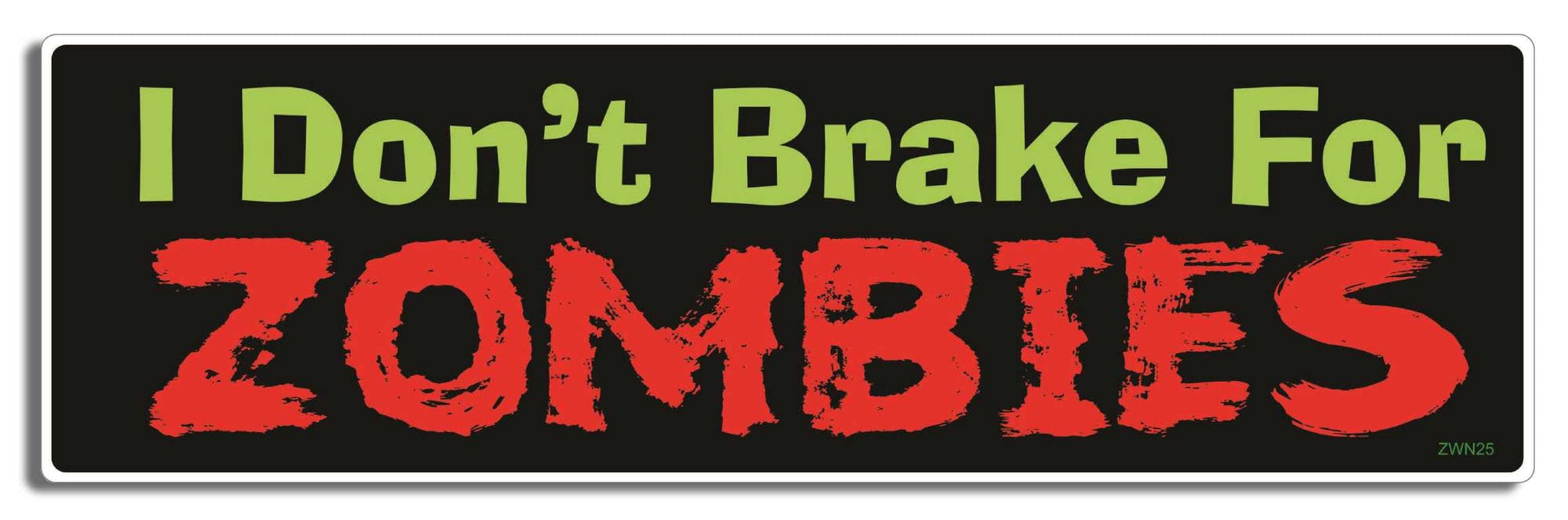 Sticker pare-chocs zombies 7,6x25,4 cm pour trajets urbains et humour