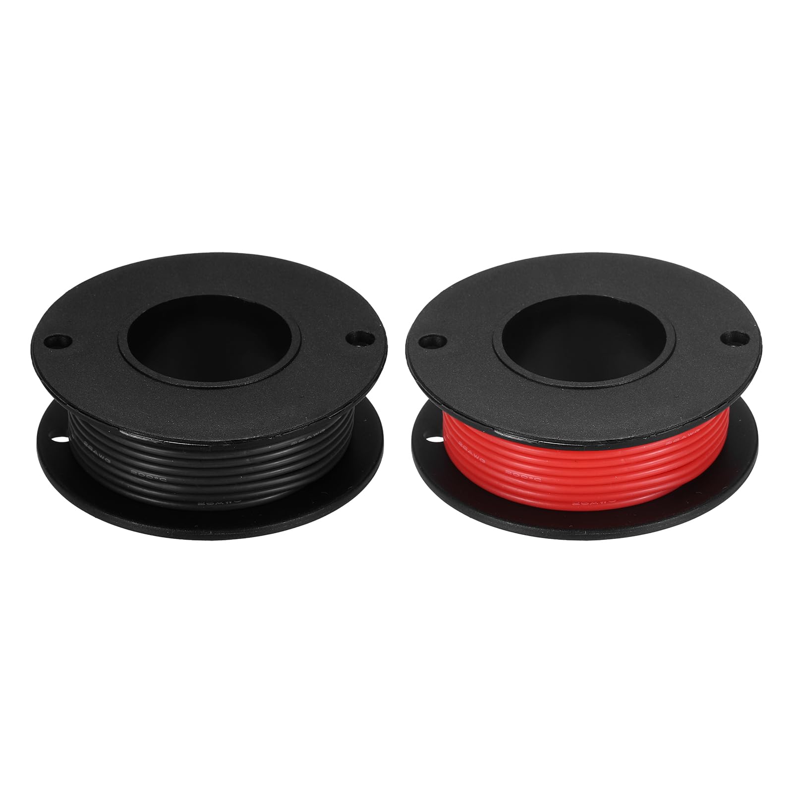sourcing map 2pcs 26 AWG Silicone Electrical Wire Spool, 26 Gauge 6.1m/20ft Electrical Wires, 600V 200C Tinned Copper Stranded High Temp Battery Wire for Automotive, RV Inverter - Red & Black