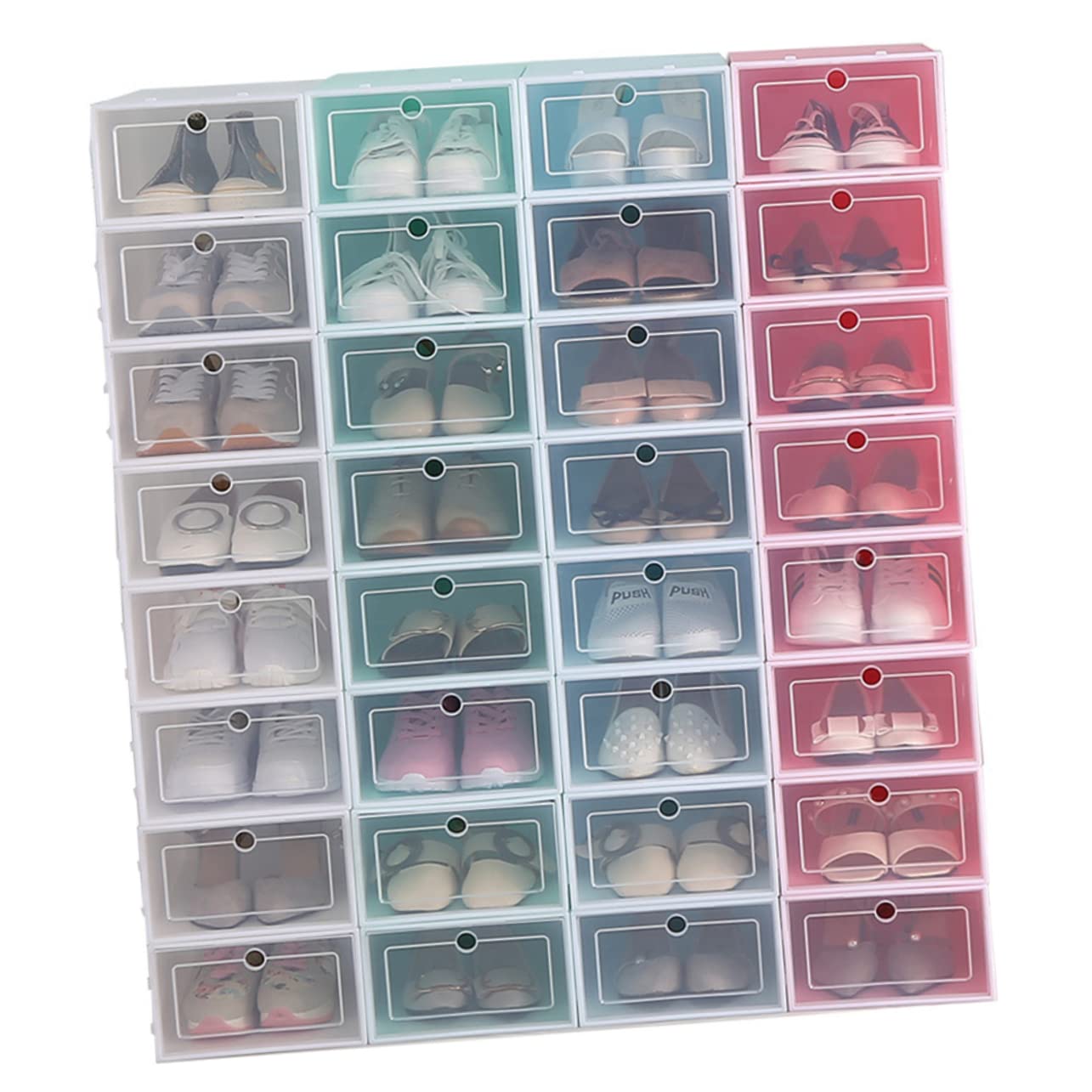 Boîtes à chaussures en plastique épais bleu transparent grand format