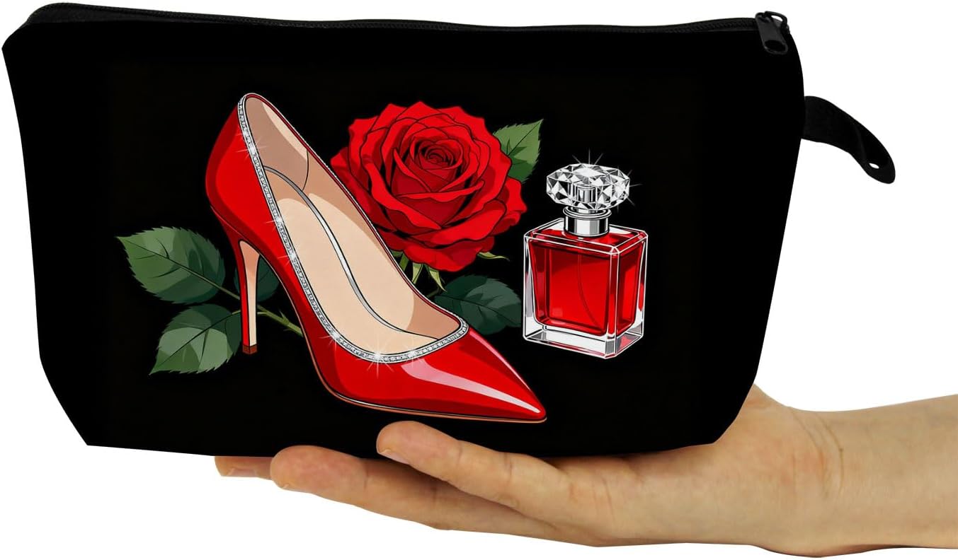 Perfume & High Heels Print Small Cosmetic Bag image 4