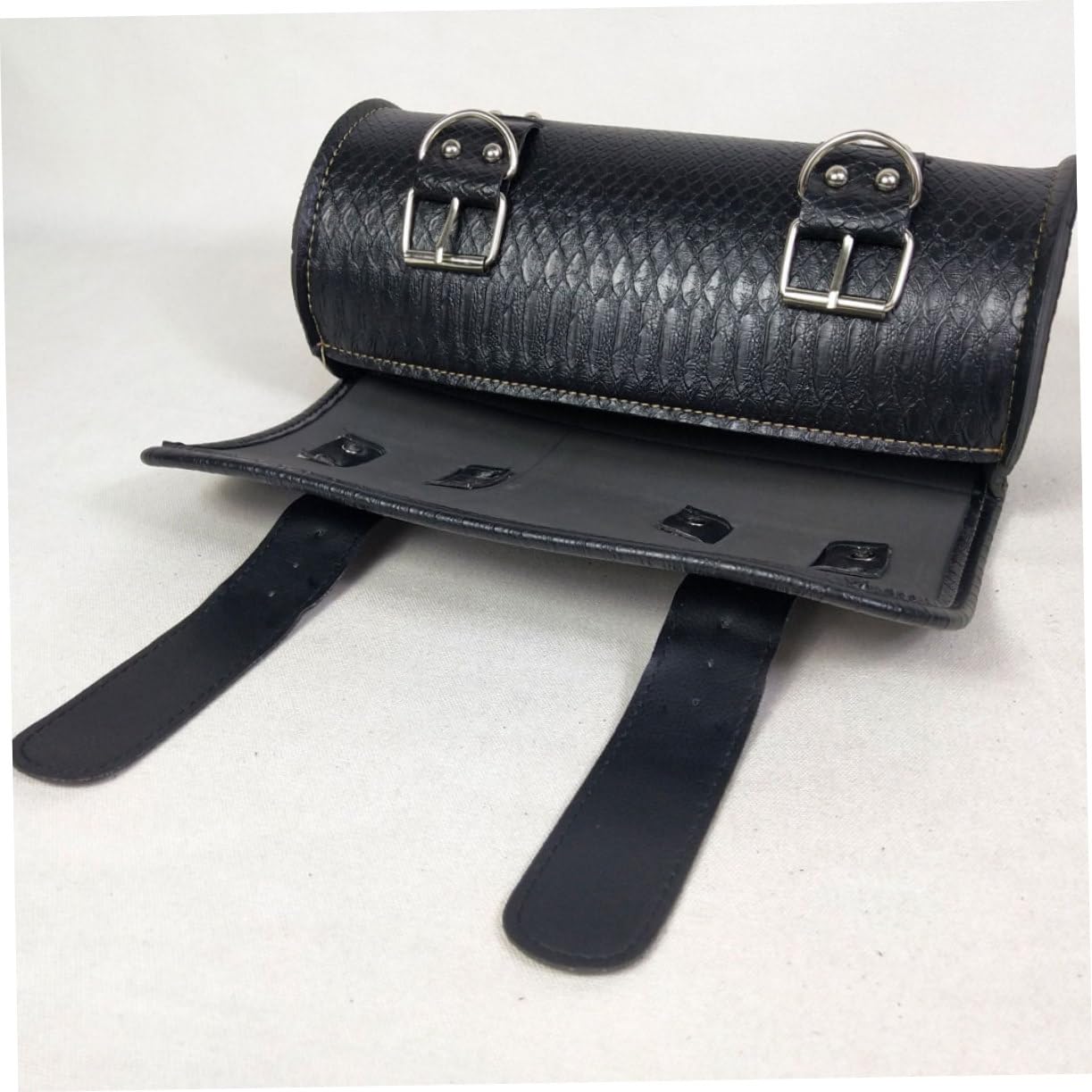 Gatuida Borsa da Sella per Moto Nera in Pvc e Pelle Sintetica