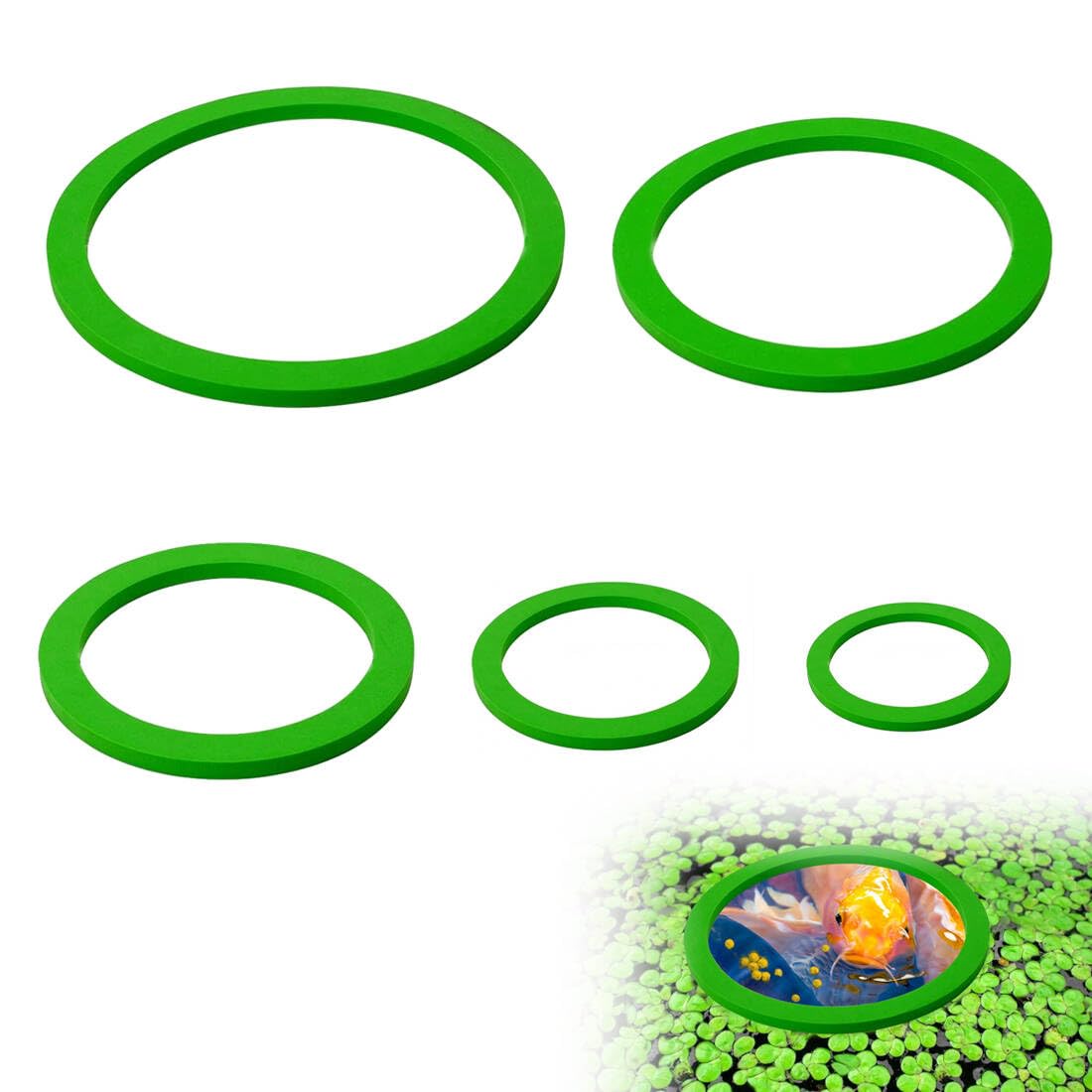 WUSJCOF 5 Pièces Anneaux Flottantes d'Aquarium, Corail Flottant en Mousse, Anneau d'alimentation Poisson pour Aquarium avec Plante Aquarium (5 tailles)