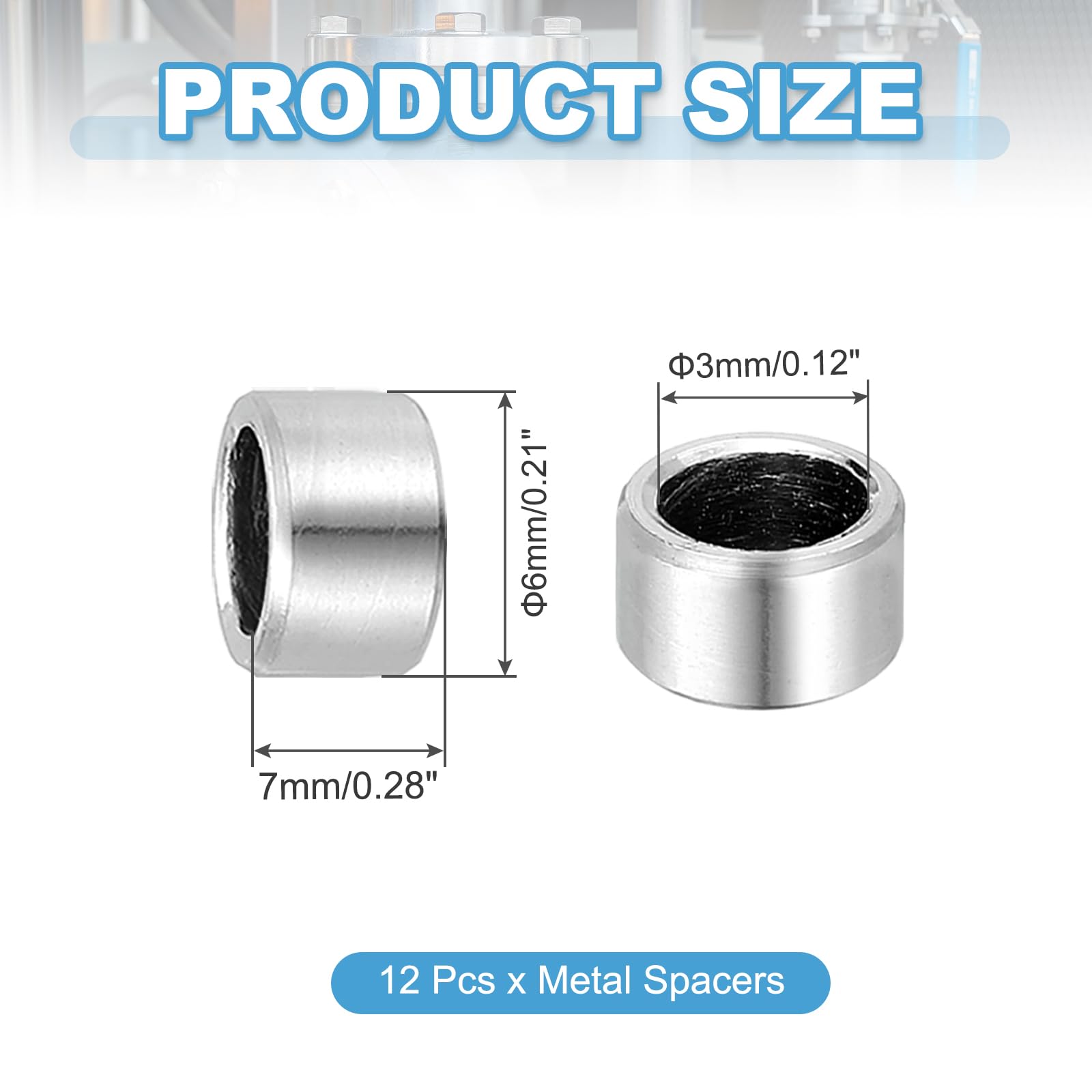 PATIKIL 12 Pcs Stainless Steel Spacers - Image 2