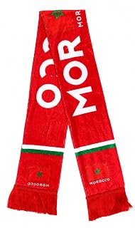 KNK 2026 Soccer Fan Scarf – Double Sided Reversible Football Supporter Scarf with Soft Velvet Feel (Morocco)