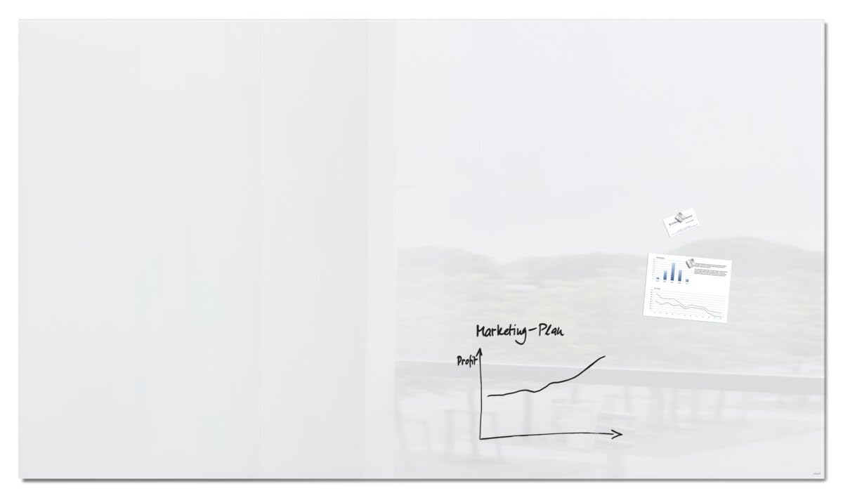 SIGEL Glass whiteboard Artverum - TUEV - approved - 240 x 120 cm - white - safety glass