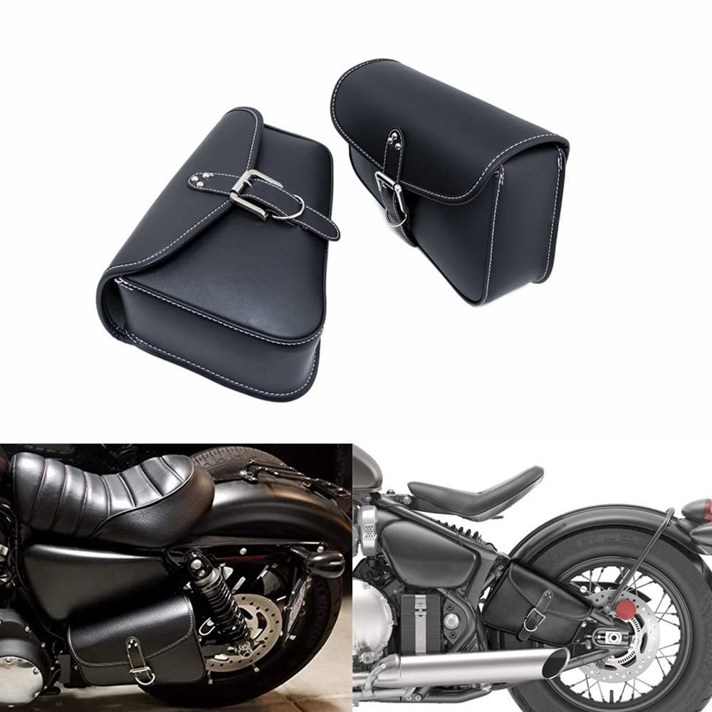 Amazon.co.jp: バイクサイドバック オートバイ Pu革のサドルバッグ