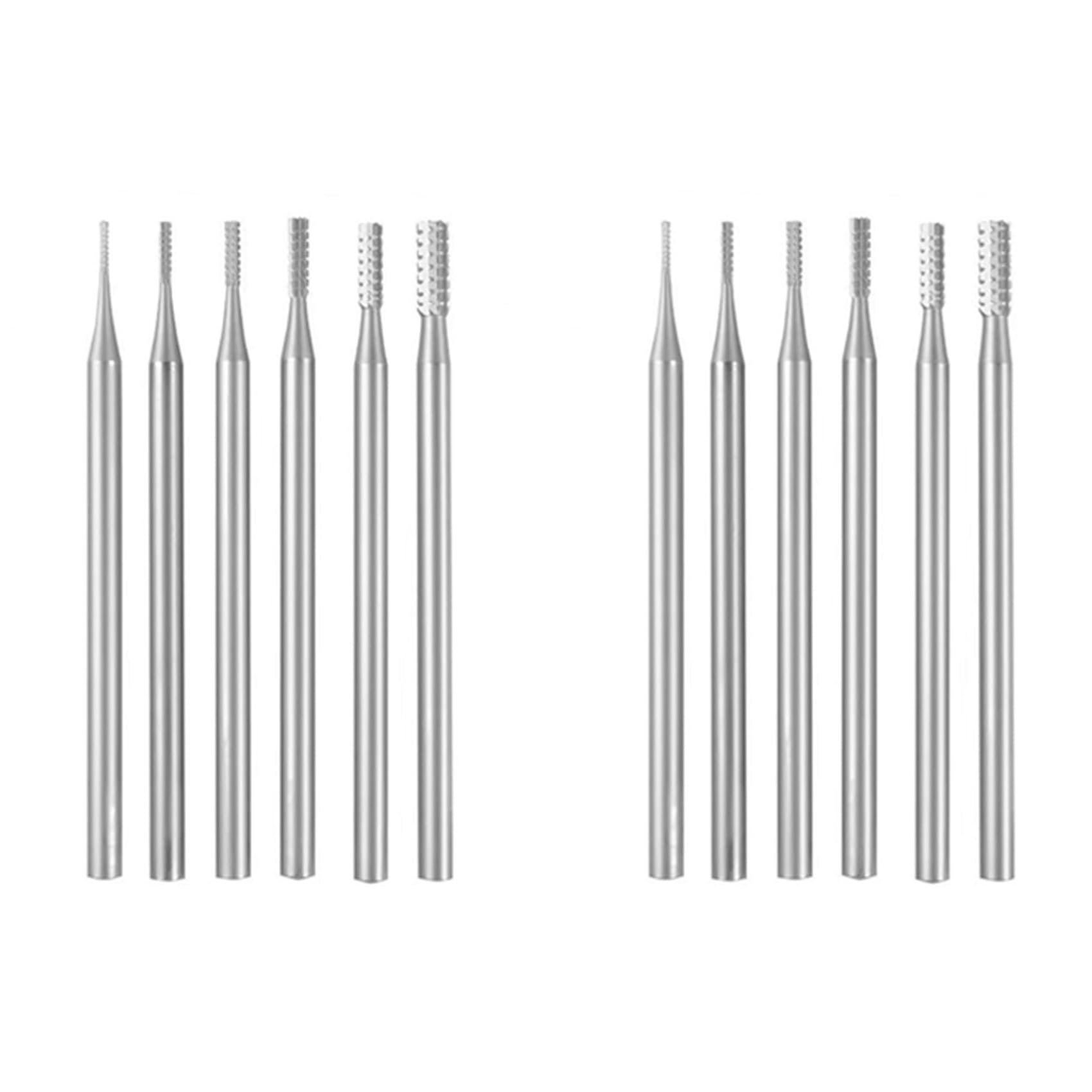 Jnchdghwa Silver 12Pcs Cylinder Shape Jewelry Burr - 3/32Inch Shank Cylindrical -Cut Burs Lapidary Setting Tools