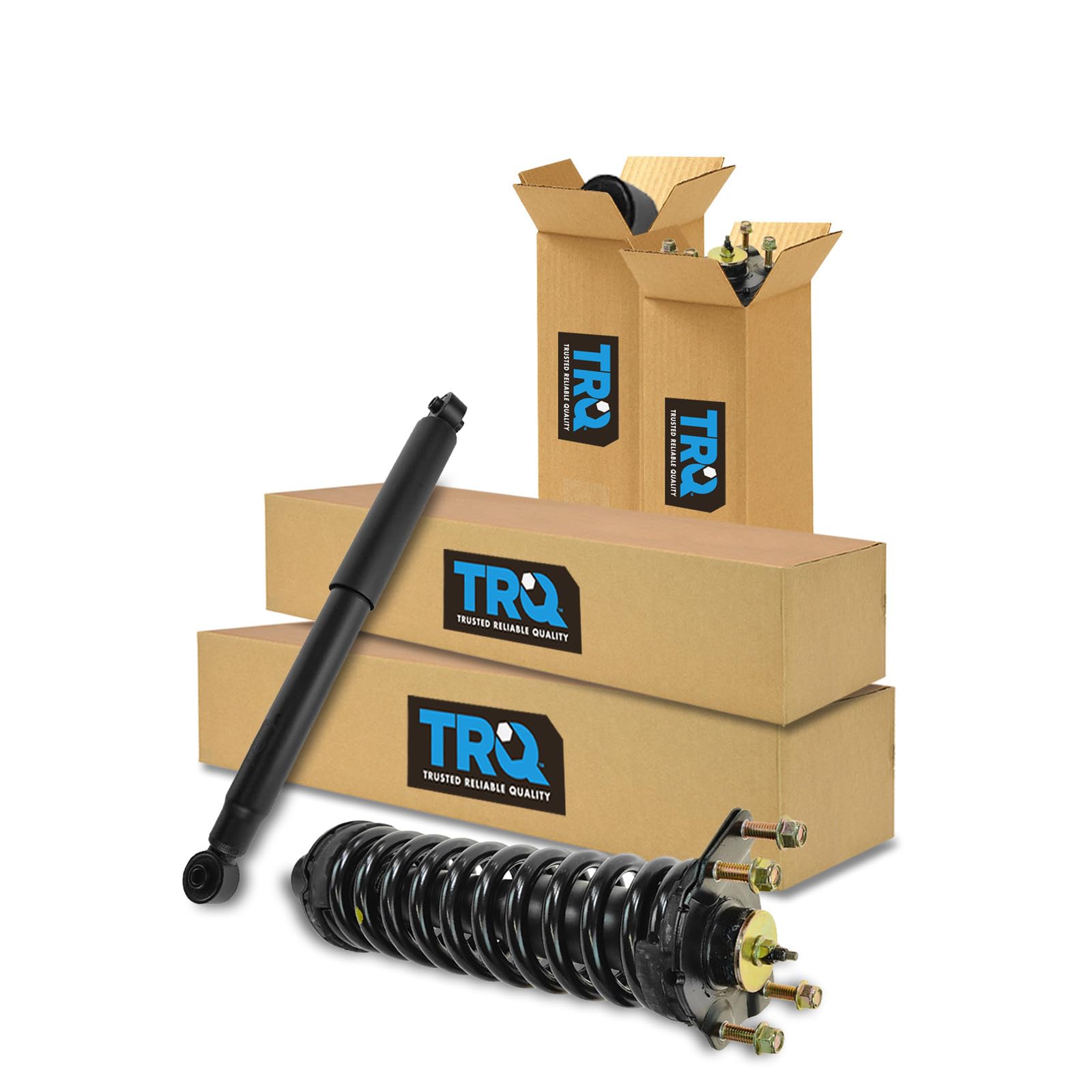 TRQ Front and Rear Complete Strut Assembly &amp; Shock Absorber Kit Shock &amp; Spring Strut Assembly Compatible with 2007-2011 Dodge Nitro 2002-2012 Jeep Liberty