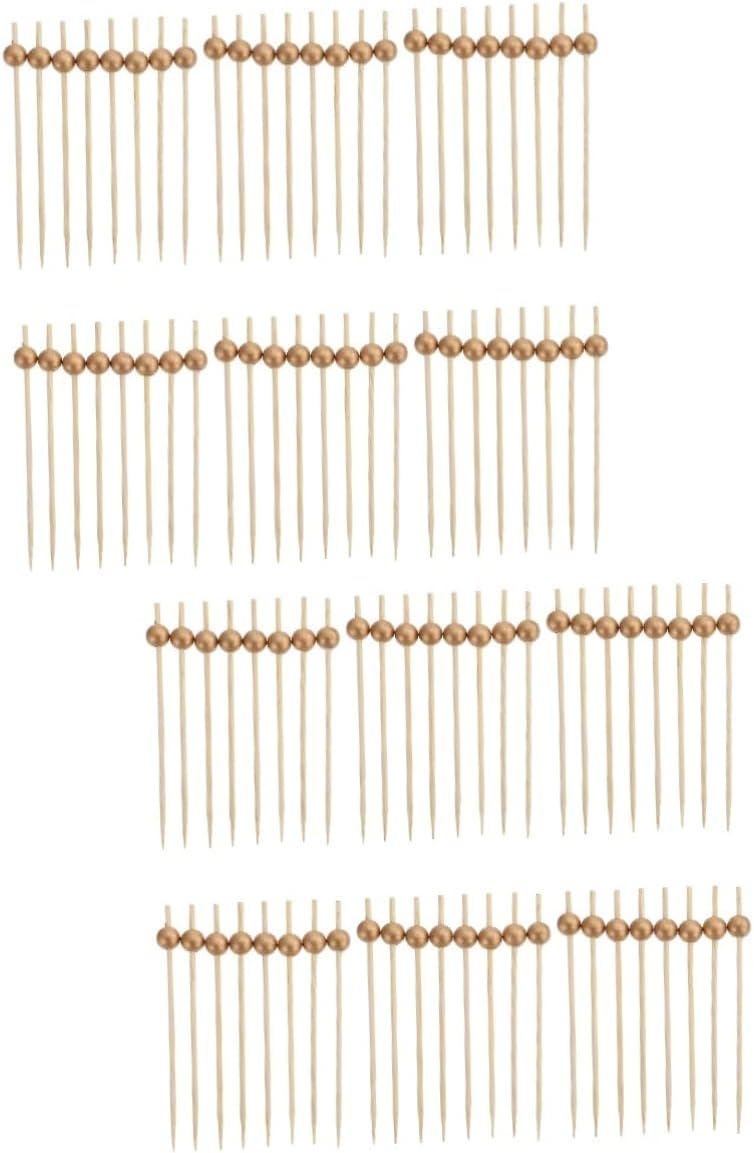 COLLBATH 200pcs Sturdy Reusable Cocktail Skewers Decorative Fruit Picks for Cocktails and Salads