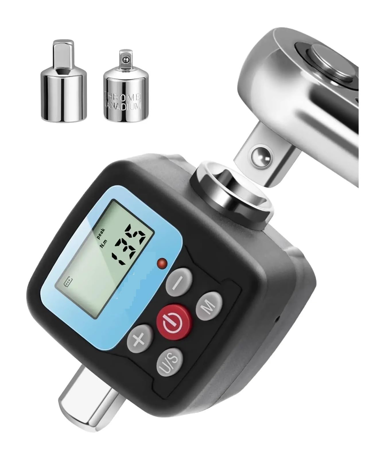 Digital Torque Meter Digital Torque Wrench Adapter - Precision Electronic Tool Converter and Meter with LCD Display, Includes 1/2", 1/4(135N)